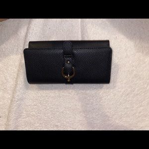 (Med) Vibrant Red hand bag accompanied with (Sm) Black Wallet.